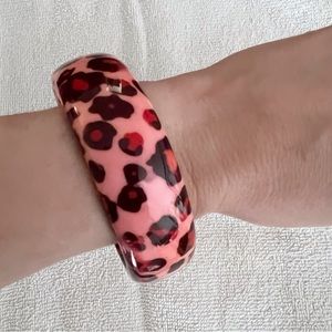 Pink Leopard Bangle Bracelet